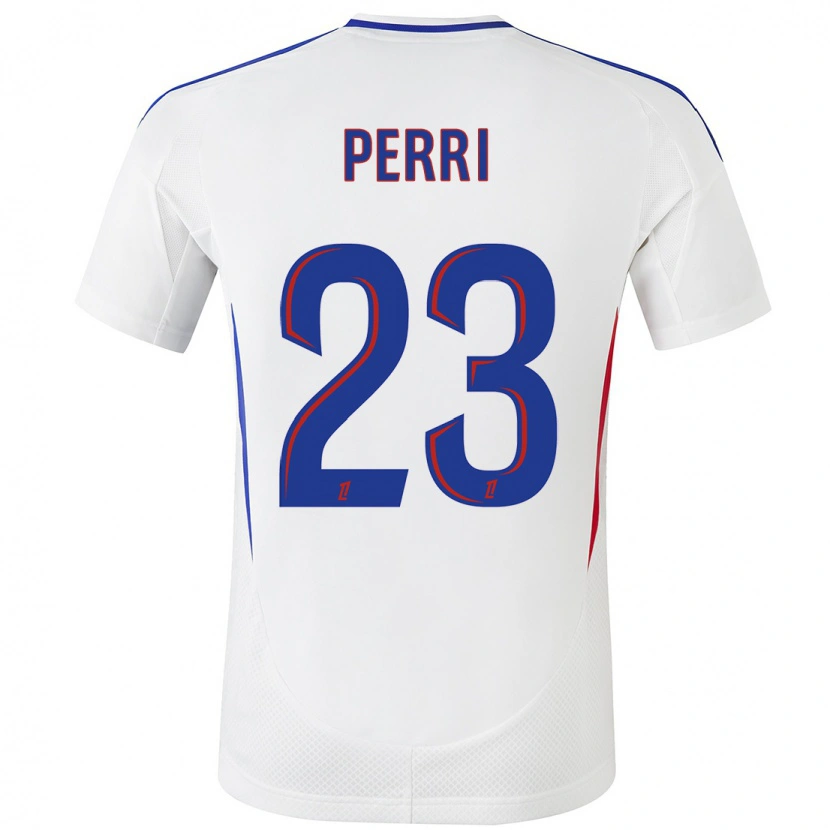 Danxen Niño Camiseta Lucas Perri #23 Blanco Azul 1ª Equipación 2024/25 La Camisa