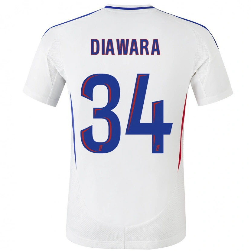 Danxen Niño Camiseta Mahamadou Diawara #34 Blanco Azul 1ª Equipación 2024/25 La Camisa