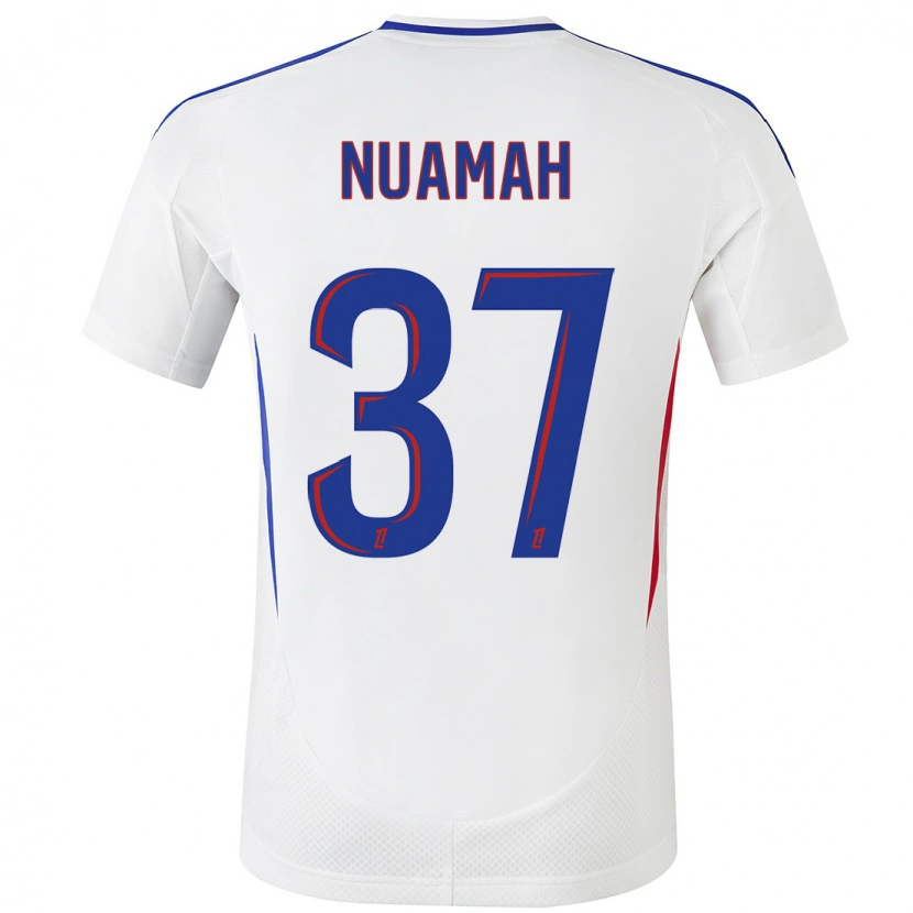 Danxen Niño Camiseta Ernest Nuamah #37 Blanco Azul 1ª Equipación 2024/25 La Camisa