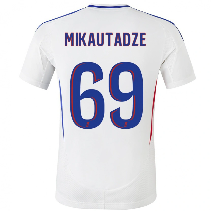 Danxen Niño Camiseta Georges Mikautadze #69 Blanco Azul 1ª Equipación 2024/25 La Camisa