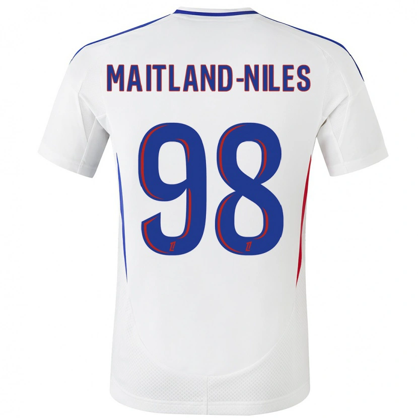 Danxen Niño Camiseta Ainsley Maitland-Niles #98 Blanco Azul 1ª Equipación 2024/25 La Camisa