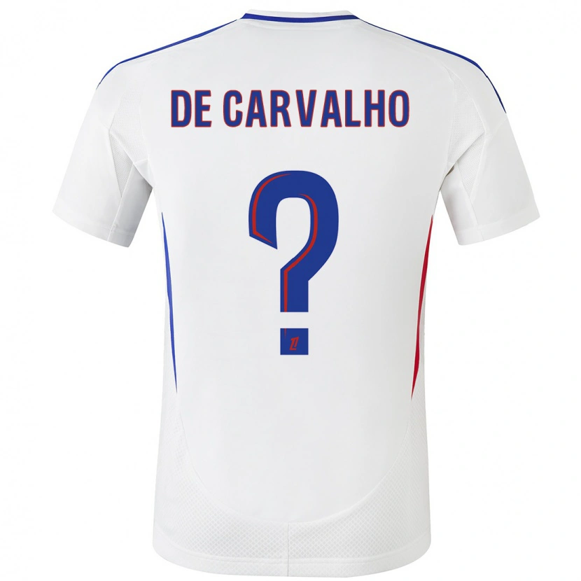 Danxen Niño Camiseta Mathys De Carvalho #0 Blanco Azul 1ª Equipación 2024/25 La Camisa