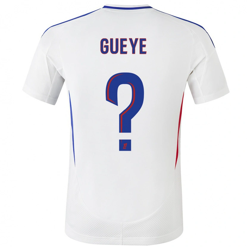 Danxen Niño Camiseta Thiema Gueye #0 Blanco Azul 1ª Equipación 2024/25 La Camisa