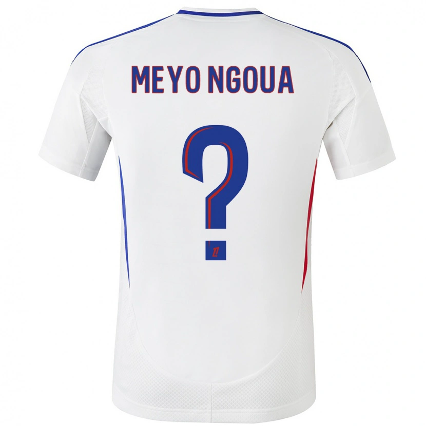 Danxen Niño Camiseta Bryan Meyo Ngoua #0 Blanco Azul 1ª Equipación 2024/25 La Camisa