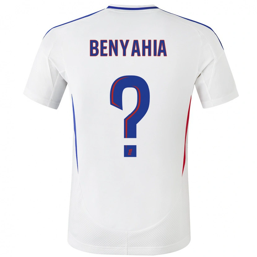 Danxen Niño Camiseta Inès Benyahia #0 Blanco Azul 1ª Equipación 2024/25 La Camisa