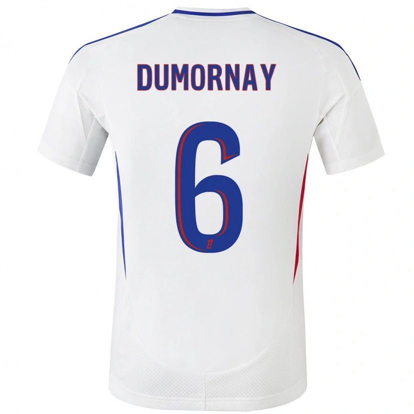 Danxen Niño Camiseta Melchie Dumornay #6 Blanco Azul 1ª Equipación 2024/25 La Camisa