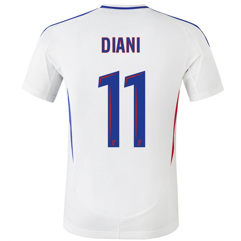 Danxen Niño Camiseta Kadidiatou Diani #11 Blanco Azul 1ª Equipación 2024/25 La Camisa