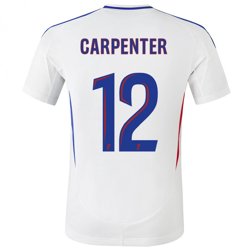 Danxen Niño Camiseta Ellie Carpenter #12 Blanco Azul 1ª Equipación 2024/25 La Camisa