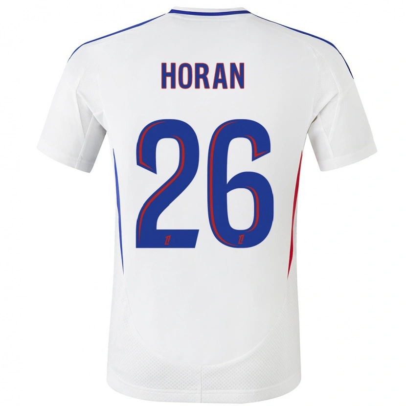 Danxen Niño Camiseta Lindsey Horan #26 Blanco Azul 1ª Equipación 2024/25 La Camisa