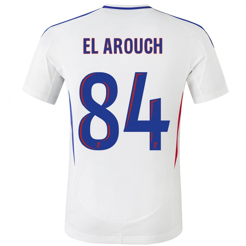 Danxen Niño Camiseta Mohamed El Arouch #84 Blanco Azul 1ª Equipación 2024/25 La Camisa