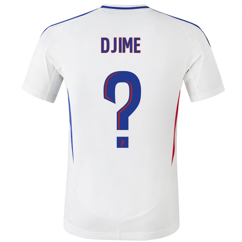 Danxen Niño Camiseta Ahmed Djime #0 Blanco Azul 1ª Equipación 2024/25 La Camisa