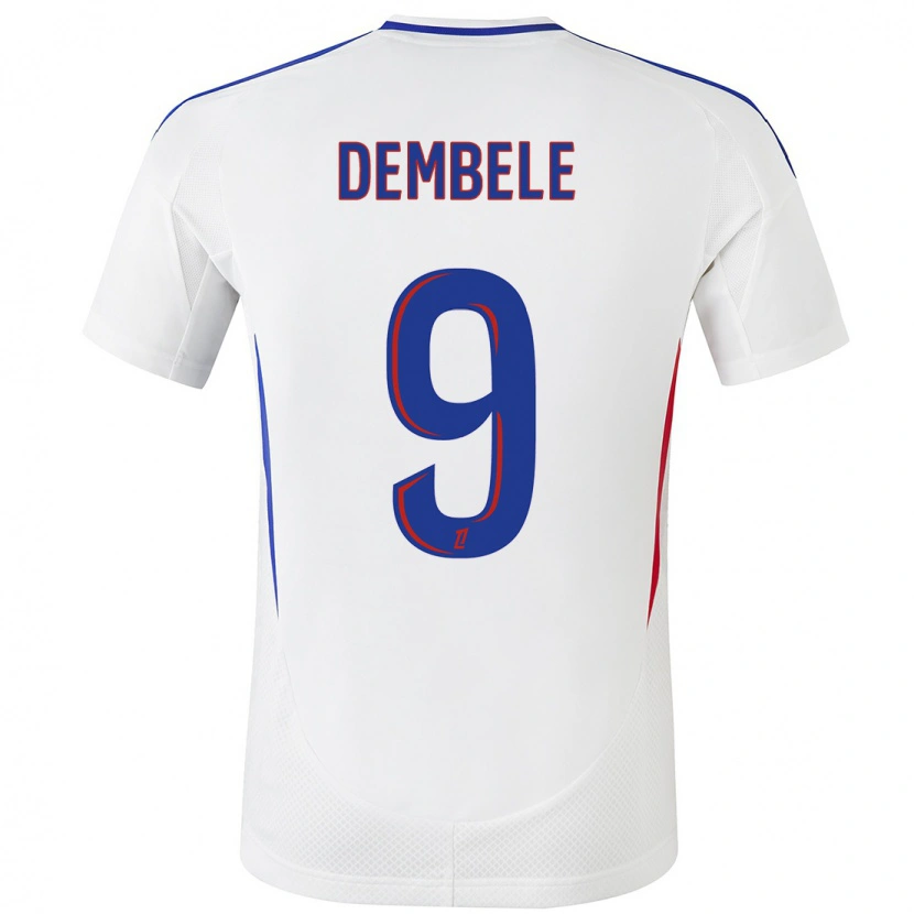 Danxen Niño Camiseta Moussa Dembele #9 Blanco Azul 1ª Equipación 2024/25 La Camisa