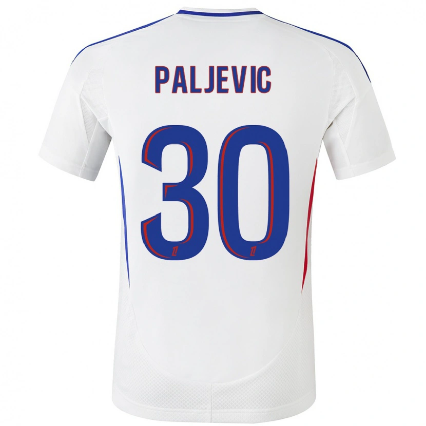 Danxen Niño Camiseta Alyssia Paljevic #30 Blanco Azul 1ª Equipación 2024/25 La Camisa