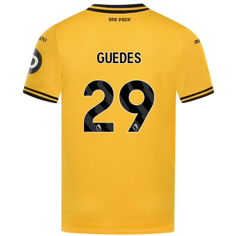 Danxen Niño Camiseta Gonçalo Guedes #29 Amarillo 1ª Equipación 2024/25 La Camisa