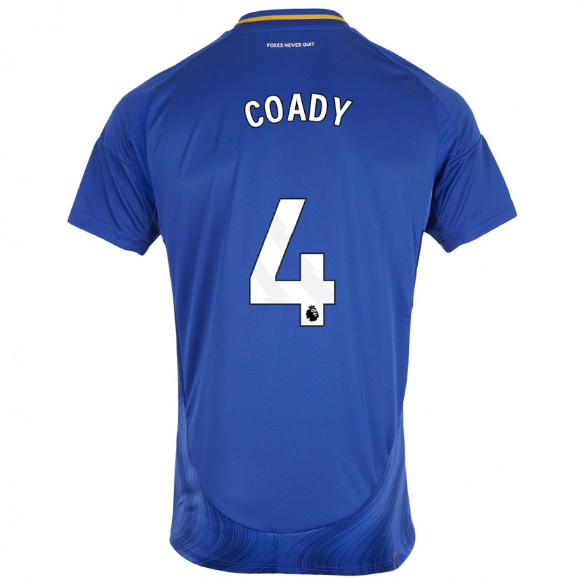 Danxen Niño Camiseta Conor Coady #4 Azul Blanco 1ª Equipación 2024/25 La Camisa