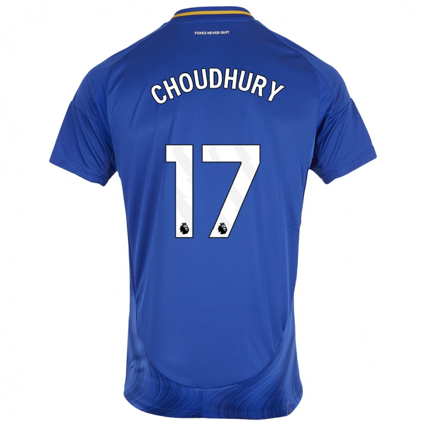 Danxen Niño Camiseta Hamza Choudhury #17 Azul Blanco 1ª Equipación 2024/25 La Camisa