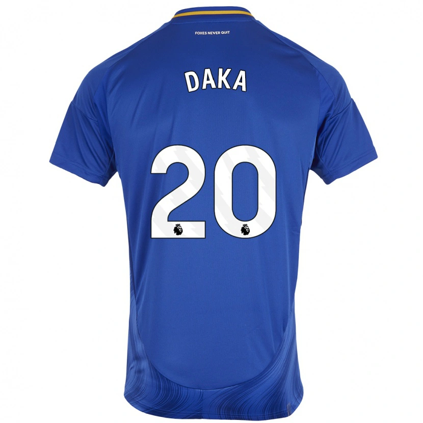 Danxen Niño Camiseta Patson Daka #20 Azul Blanco 1ª Equipación 2024/25 La Camisa