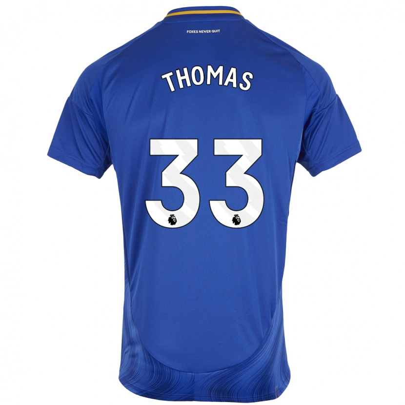 Danxen Niño Camiseta Luke Thomas #33 Azul Blanco 1ª Equipación 2024/25 La Camisa