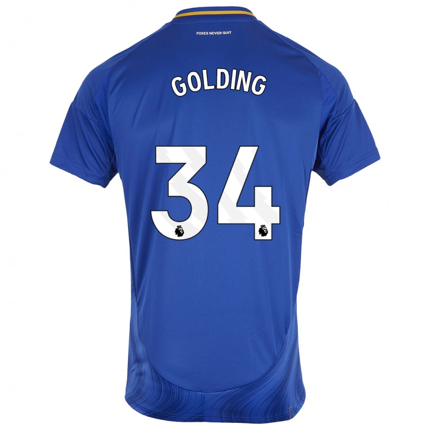 Danxen Niño Camiseta Michael Golding #34 Azul Blanco 1ª Equipación 2024/25 La Camisa