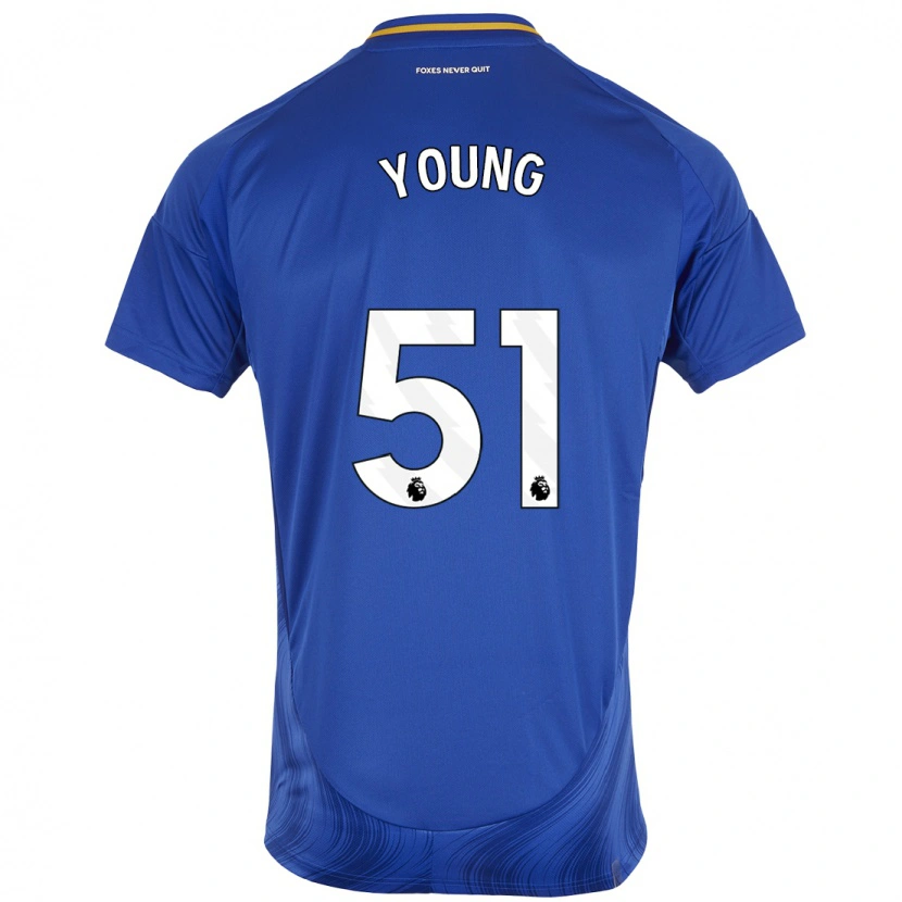 Danxen Niño Camiseta Brad Young #51 Azul Blanco 1ª Equipación 2024/25 La Camisa