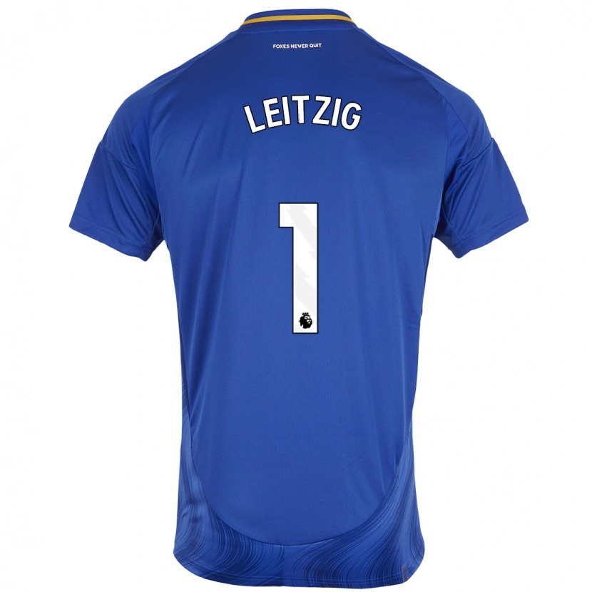 Danxen Niño Camiseta Janina Leitzig #1 Azul Blanco 1ª Equipación 2024/25 La Camisa