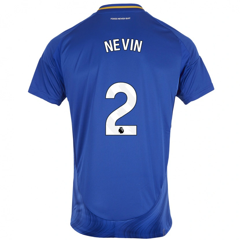 Danxen Niño Camiseta Courtney Nevin #2 Azul Blanco 1ª Equipación 2024/25 La Camisa