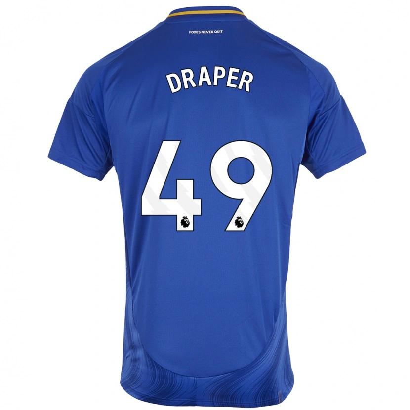 Danxen Niño Camiseta Denny Draper #49 Azul Blanco 1ª Equipación 2024/25 La Camisa