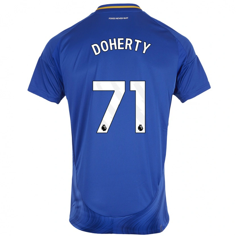 Danxen Niño Camiseta Arlo Doherty #71 Azul Blanco 1ª Equipación 2024/25 La Camisa