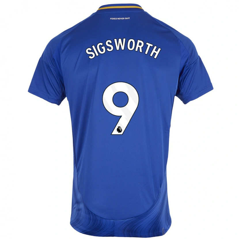 Danxen Niño Camiseta Jessica Sigsworth #9 Azul Blanco 1ª Equipación 2024/25 La Camisa