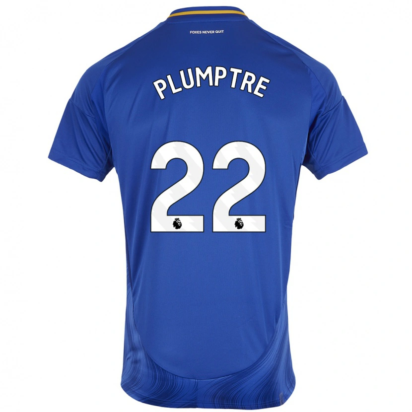 Danxen Niño Camiseta Ashleigh Plumptre #22 Azul Blanco 1ª Equipación 2024/25 La Camisa