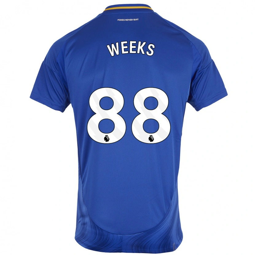 Danxen Niño Camiseta Tyler Weeks #88 Azul Blanco 1ª Equipación 2024/25 La Camisa