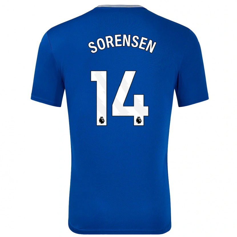 Danxen Niño Camiseta Nicoline Sorensen #14 Azul Con 1ª Equipación 2024/25 La Camisa