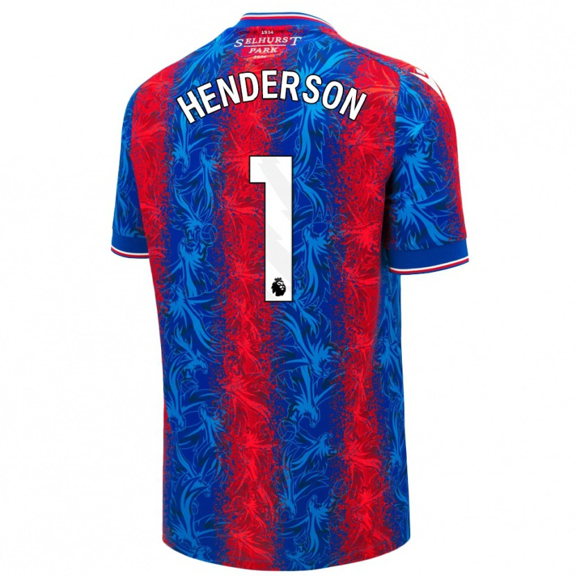 Danxen Niño Camiseta Dean Henderson #1 Rayas Rojas Y Azules 1ª Equipación 2024/25 La Camisa