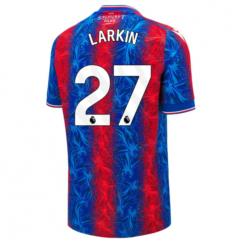 Danxen Niño Camiseta Abbie Larkin #27 Rayas Rojas Y Azules 1ª Equipación 2024/25 La Camisa