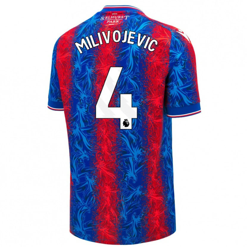 Danxen Niño Camiseta Luka Milivojevic #4 Rayas Rojas Y Azules 1ª Equipación 2024/25 La Camisa