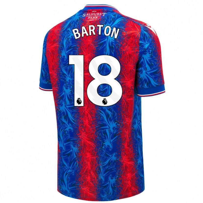 Danxen Niño Camiseta Kirsty Barton #18 Rayas Rojas Y Azules 1ª Equipación 2024/25 La Camisa