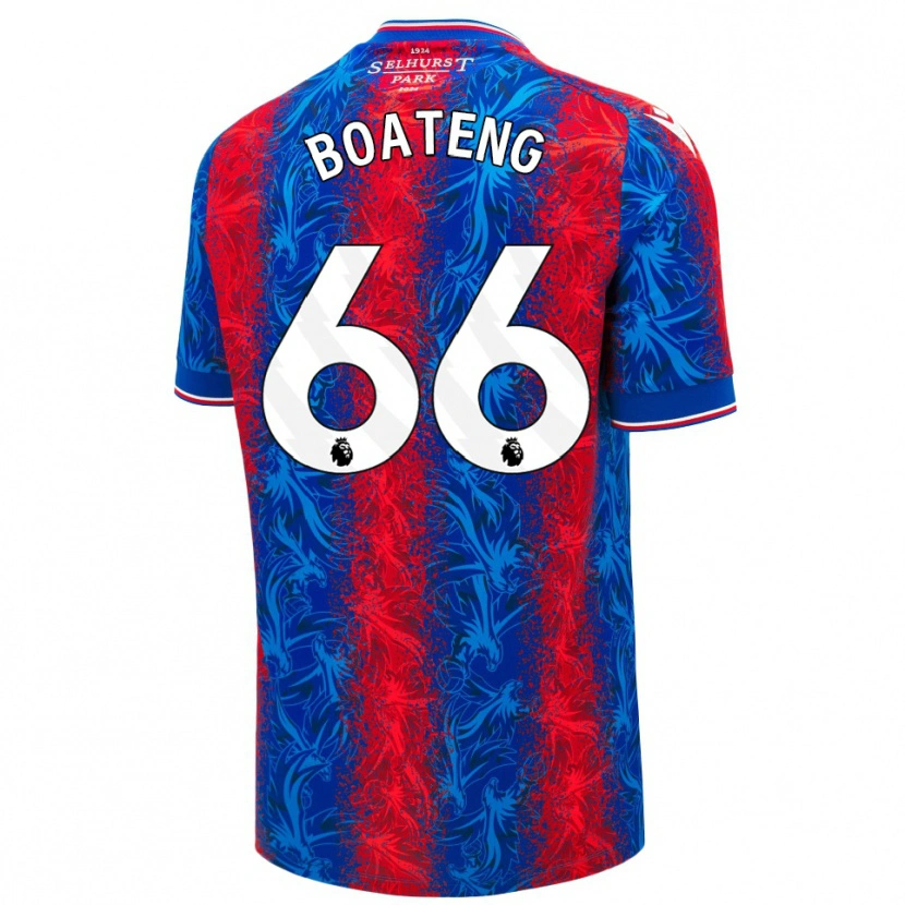 Danxen Niño Camiseta David Boateng #66 Rayas Rojas Y Azules 1ª Equipación 2024/25 La Camisa