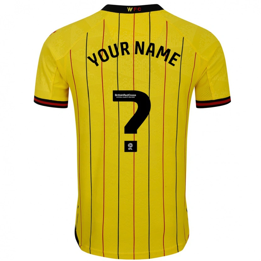 Danxen Niño Camiseta Su Nombre #0 Amarillo Negro 1ª Equipación 2024/25 La Camisa