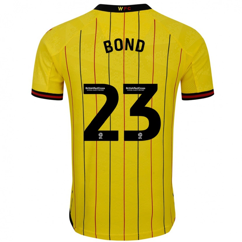 Danxen Niño Camiseta Jonathan Bond #23 Amarillo Negro 1ª Equipación 2024/25 La Camisa