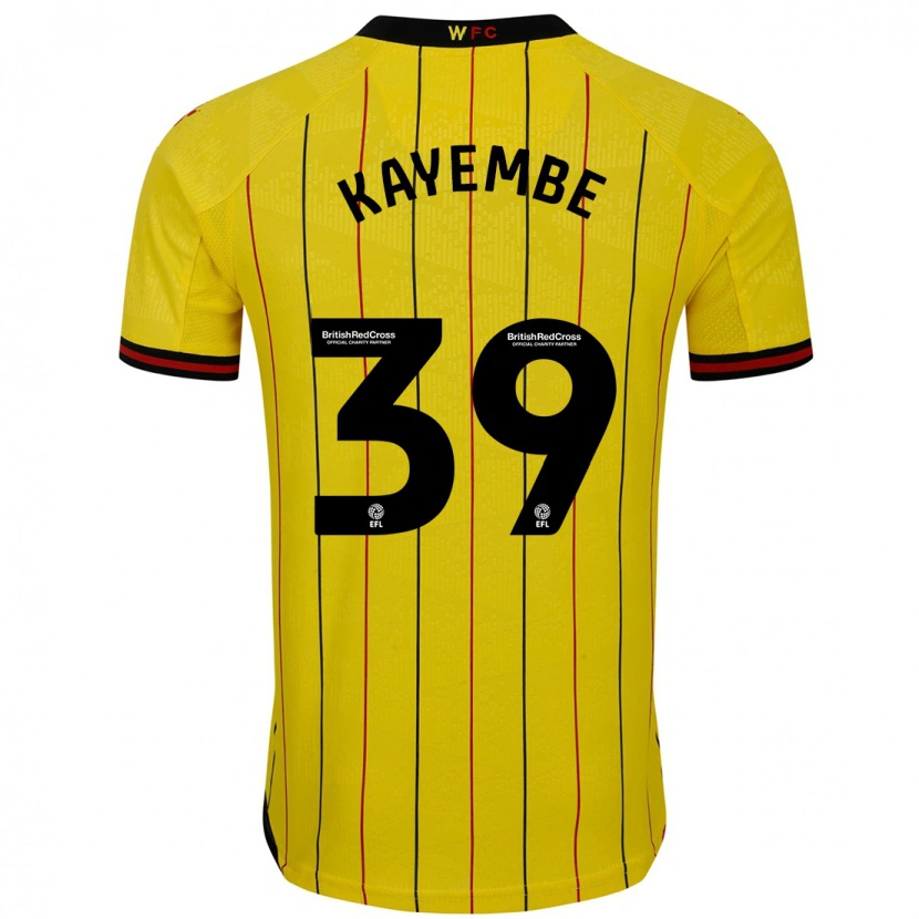 Danxen Niño Camiseta Edo Kayembe #39 Amarillo Negro 1ª Equipación 2024/25 La Camisa