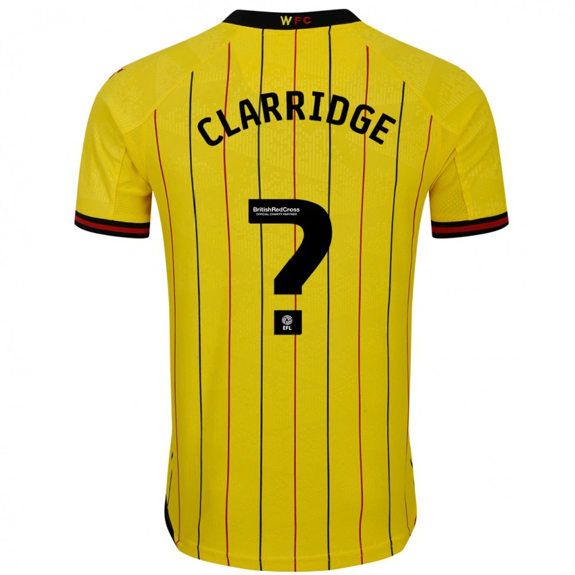 Danxen Niño Camiseta James Clarridge #0 Amarillo Negro 1ª Equipación 2024/25 La Camisa