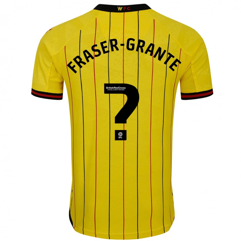 Danxen Niño Camiseta Zak Fraser-Grante #0 Amarillo Negro 1ª Equipación 2024/25 La Camisa