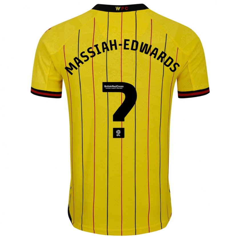 Danxen Niño Camiseta Zavier Massiah-Edwards #0 Amarillo Negro 1ª Equipación 2024/25 La Camisa