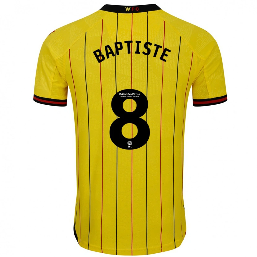 Danxen Niño Camiseta Bianca Baptiste #8 Amarillo Negro 1ª Equipación 2024/25 La Camisa