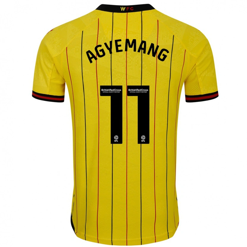 Danxen Niño Camiseta Michelle Agyemang #11 Amarillo Negro 1ª Equipación 2024/25 La Camisa