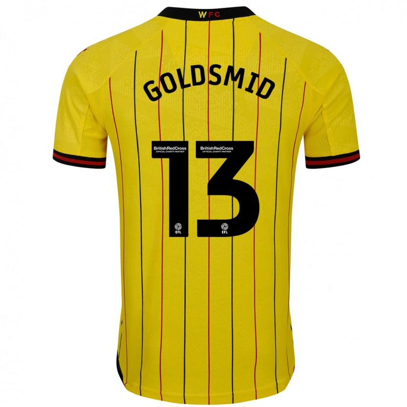 Danxen Niño Camiseta Jacqui Goldsmid #13 Amarillo Negro 1ª Equipación 2024/25 La Camisa