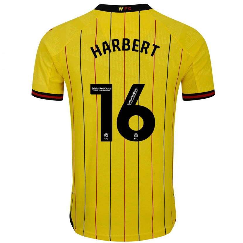 Danxen Niño Camiseta Laila Harbert #16 Amarillo Negro 1ª Equipación 2024/25 La Camisa