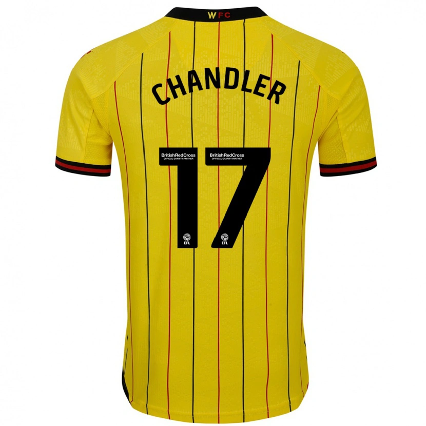 Danxen Niño Camiseta Megan Chandler #17 Amarillo Negro 1ª Equipación 2024/25 La Camisa