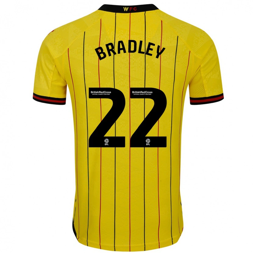 Danxen Niño Camiseta Jade Bradley #22 Amarillo Negro 1ª Equipación 2024/25 La Camisa