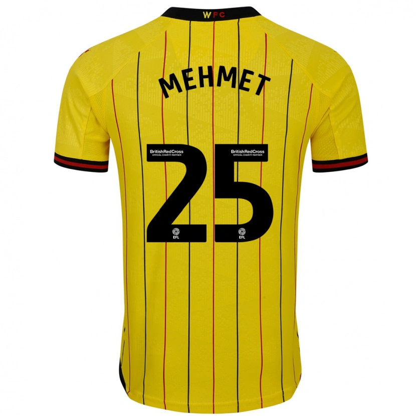 Danxen Niño Camiseta Melis Mehmet #25 Amarillo Negro 1ª Equipación 2024/25 La Camisa